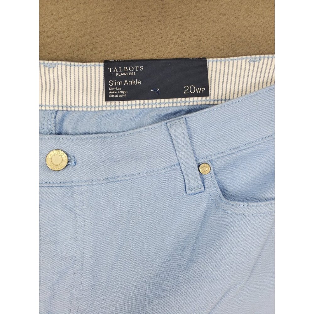 New Talbots Flawless Slim Ankle Length Pants 20Wp Petite‎ Plus Jeans Light Blue - Picture 4 of 5